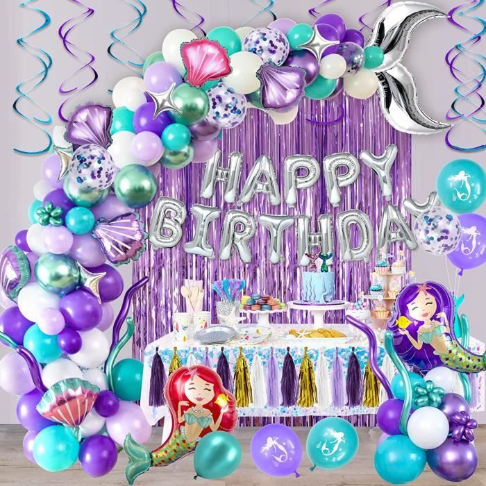 Decoration Anniversaire Set Fille D'anniversaire Ballons Décoration Set  Violet Thème Fête Anniversaire Décoration avec Happy 88 - Cdiscount Maison