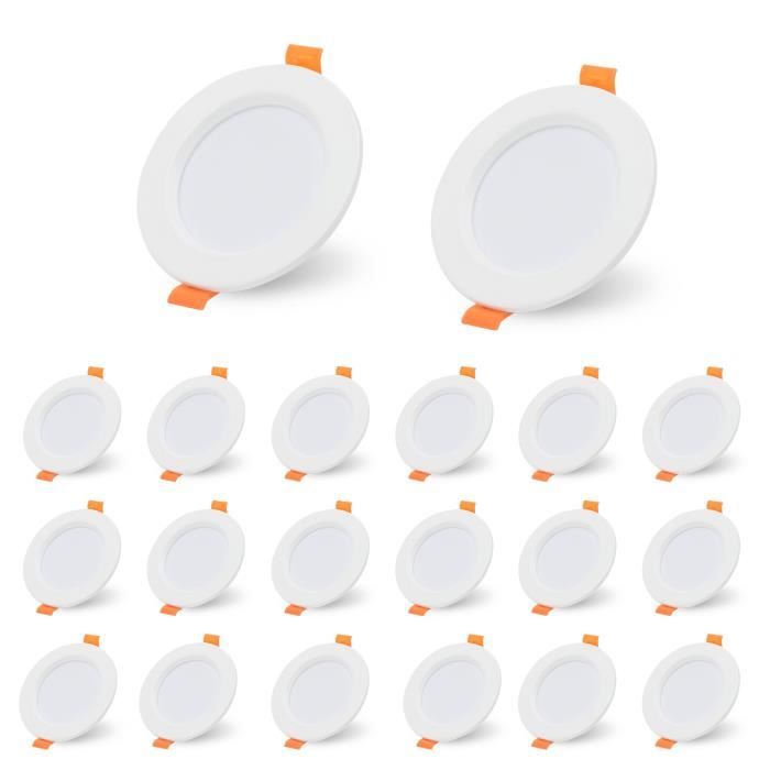 20x spots encastrables LED spots encastrables 5W spots de plafond Blanc froid LIGNE DE SPOTS