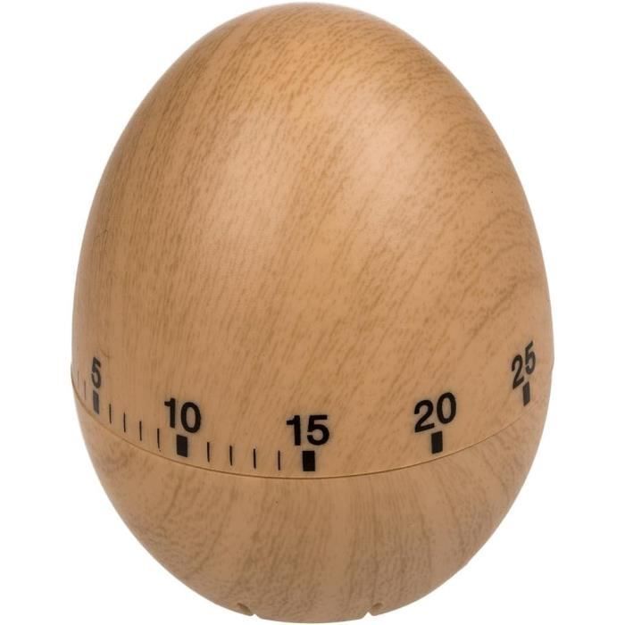 Bugucat Minuterie de cuisine,Minuteur en forme d' uf en Acier inoxydable Boild Minute Compteur Alarme rotative mécanique Minuterie pour la cuisson