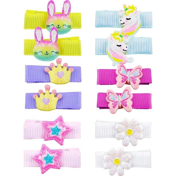 Lot De 10 Barrettes à Cheveux Bébé Fille - Nœuds En Tissu Doux - 5 Couleurs Assorties - Cadeau Mignon Et Pratique - 8