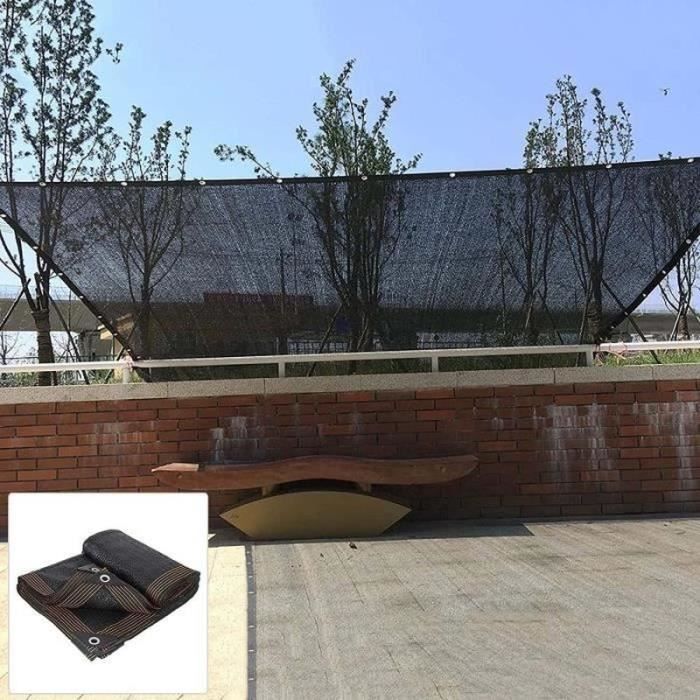 Filet dombrage - Protection Solaire - 3 x 4 m - Anti-UV - Taux dombrage 90%-95% - Marron/Noir