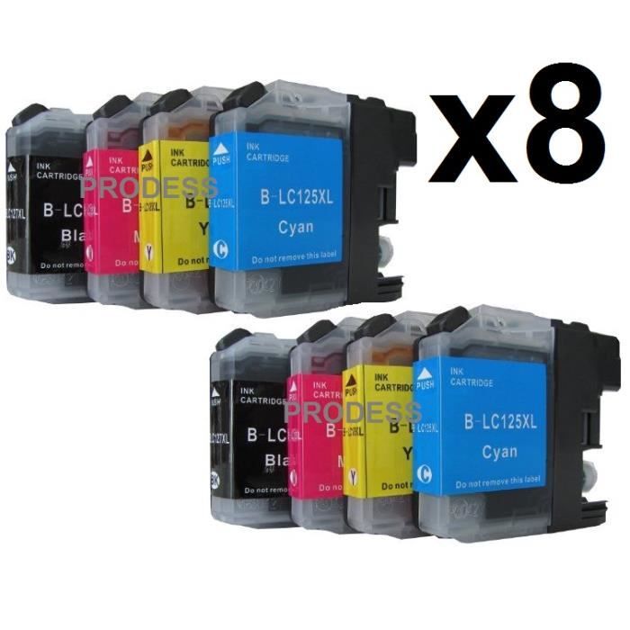 Lot 4+4 Cartouches D'encre Compatibles LC 1280 XL Pour Imprimante Brother DCP-J525W - Neuf