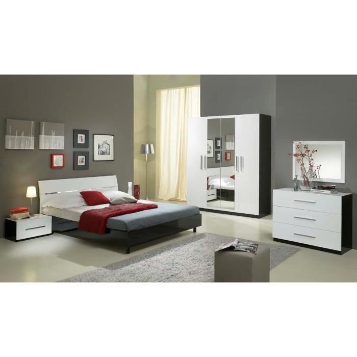 Gloria Noir Laquee Ensemble Chambre A Coucher Ar 5 Portes Lit 160 Achat Vente Chambre Complete Gloria Noir Laquee Ensemble Soldes Cdiscount