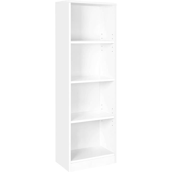 Étagère 4 Niveaux HOMCOM Avec Panneau Perforé - Métal Blanc, Rangement Salon/bureau, 100x35x160.5 Cm