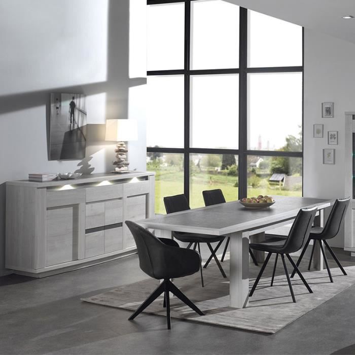 Salle A Manger Moderne Couleur Chene Blanc Et Gris Childeric 200