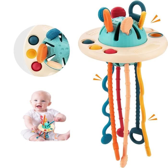 Jouet Montessori Bébé 1 an Bebe Enfant Jeux Éducatifs de Jouets Sensoriels  pour 12-18 Mois Jouet de Dents de Corde de Traction - Cdiscount  Puériculture & Eveil bébé