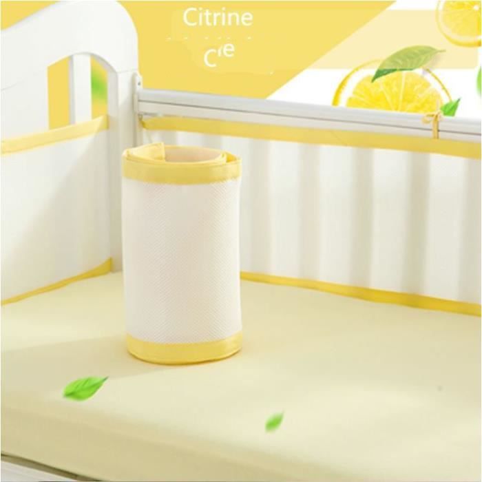 Oyfel Tour de lit Doublure en Maille pour lit de bébé Protection 4 Côtés Pare-chocs Respirant Anti-Collision 