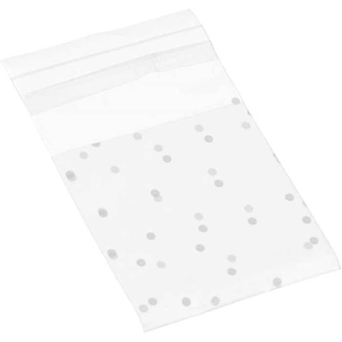 50 sachets handmade & dentelle 10 x 10 cm sacs cellophane auto-adhésifs