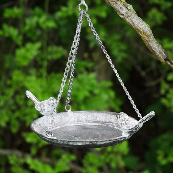 Garden mile Mangeoire à Oiseaux Vintage en métal Vieilli pour Oiseaux  Sauvages Table de Bain avec Crochet de Suspension pour déco - Cdiscount