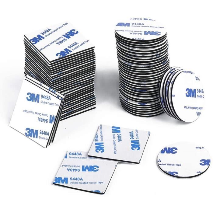 Lot De 50 Scratchs Autocollants Ronds - Double Face Extra Fort - 50 Mm - Noir/blanc - 3