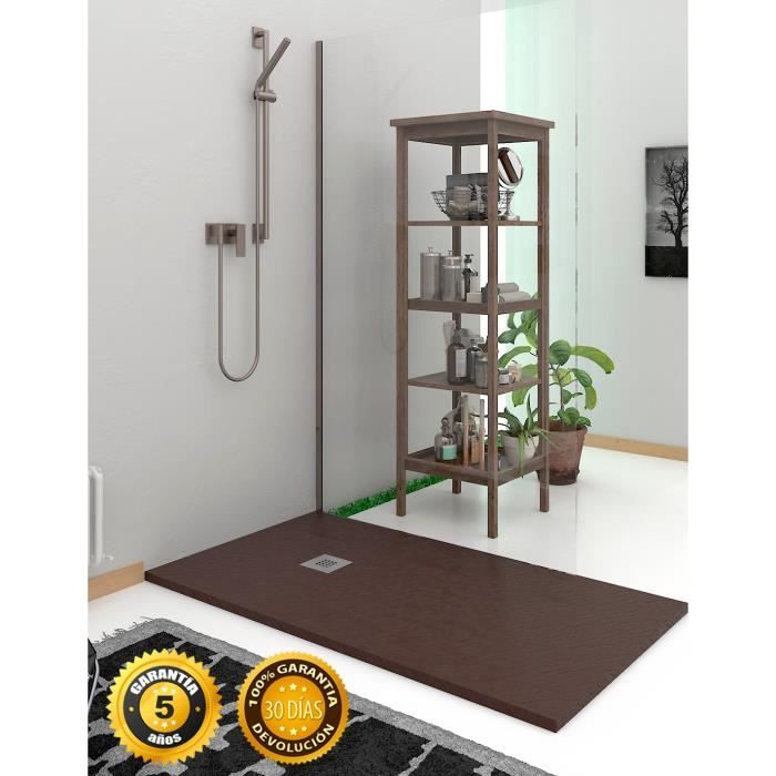 140x75 cm receveur de douche en resine rectangulaire marron 140 x 75 x 6 cm cdiscount bricolage