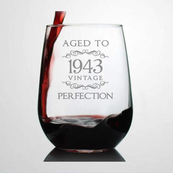 325 ml Verre à vin gravé au laser vintage vieilli à la perfection 1990 29e anniversaire 