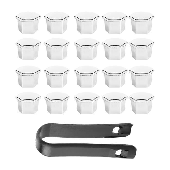 Cuque 20 Pcs Capuchons de Cache-écrous de Boulon de Pneu avec Outil de Dépose pour Voiture 307 308 408 206 207