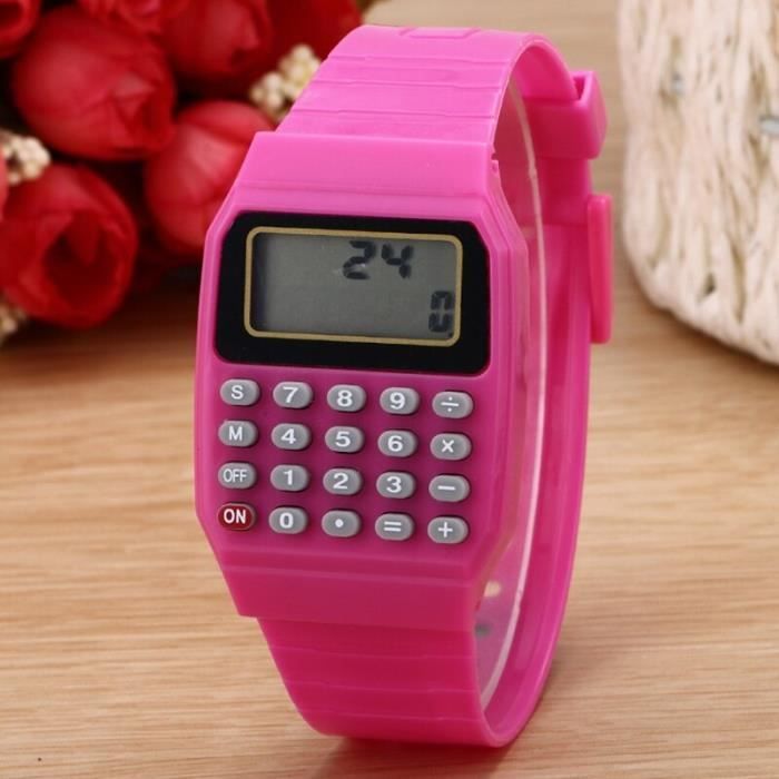 Montres Montre calculatrice lectronique color e en Silicone