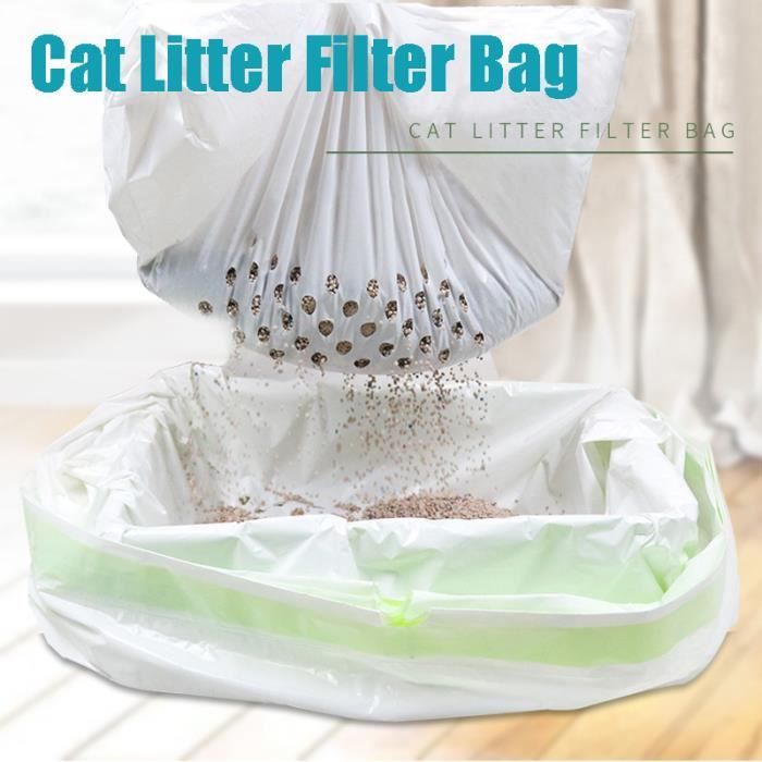 L Sac filtrant de litière pour chat, Portable, hygiène domestique réutilisable, bac à litière