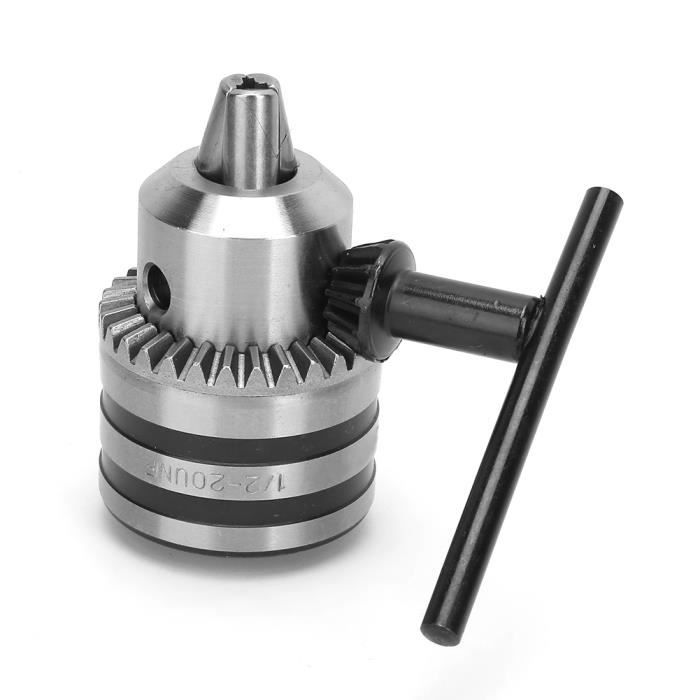 Mandrin Perçage 3-16mm 1/2-20 UNF Avec Clé - Adaptateur Hex 1/4, Anti-Rouille Et Mâchoires Résistantes