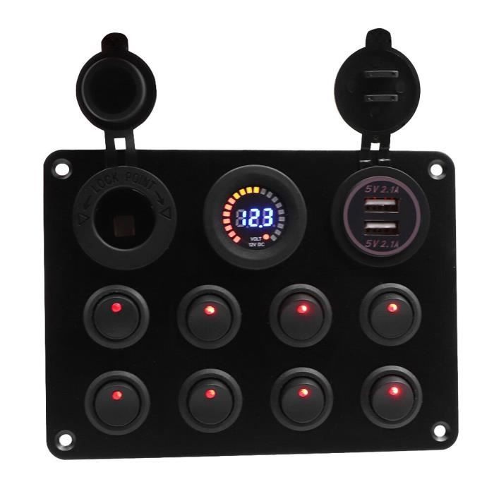 Panneau En Aluminium 3 Gangs Interrupteur Bascule Pr-Cbl Pour Voiture Et Bateau 2 Ans De