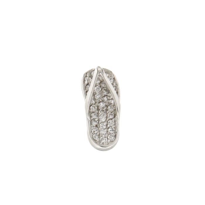 Pendentif Argent 925, Céramique Bleue Et Zirconium – Neuf, Chaîne En Option