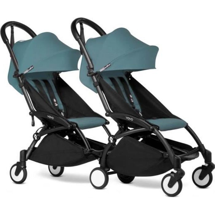 Babyzen Poussette double YOYO 2 cadre noir 6 aqua Cdiscount