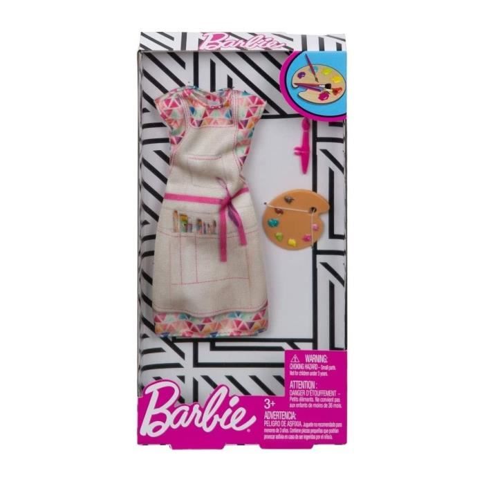 Habit Barbie - Poupee et Mini-Poupee - Tenue D'Artiste Peintre - Mattel