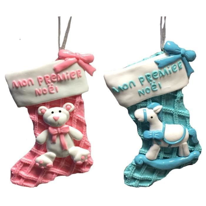 1 DECO DE NOEL A SUSPENDRE MON PREMIER NOEL BOTTE CHEVAL 10 CM