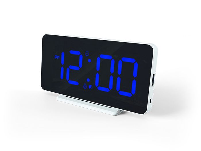 Réveil numérique Caliber HCG021 - Double alarme - Blanc