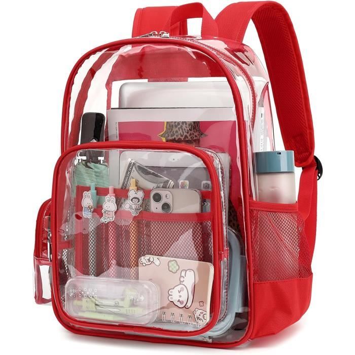 TSLBW Sac à Dos Transparent Mini, 23 * 19 * 7cm PVC Sac à Dos D'école