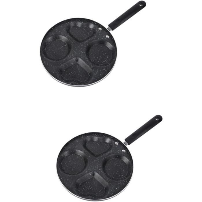 Poêle à Frire Antiadhésive à Manche en Bois, Ustensile de Cuisine, 2 ou