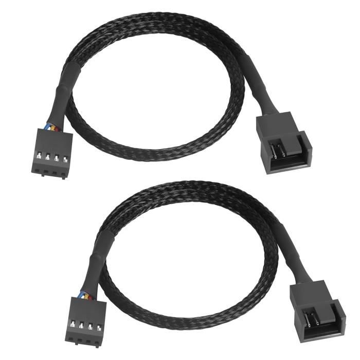 Lot De 5 Câbles Adaptateurs SATA 15 Broches Vers 4 Broches - Pour Alimentation Ventilateur PC - Longueur 25 Cm