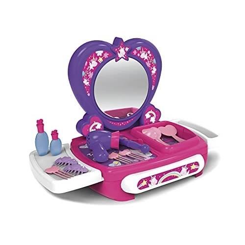 Coiffeuse Enfant - CHICOS - MY FIRST COIFFEUSE - Miroir Inclus - 12 Accessoires - Rose