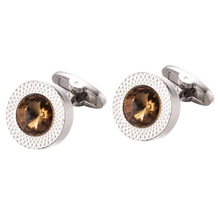 Boutons De Manchette Classiques En Acier Inoxydable Doré Pour Hommes - Cadeau élégant Mariage, Bureau, Soirée
