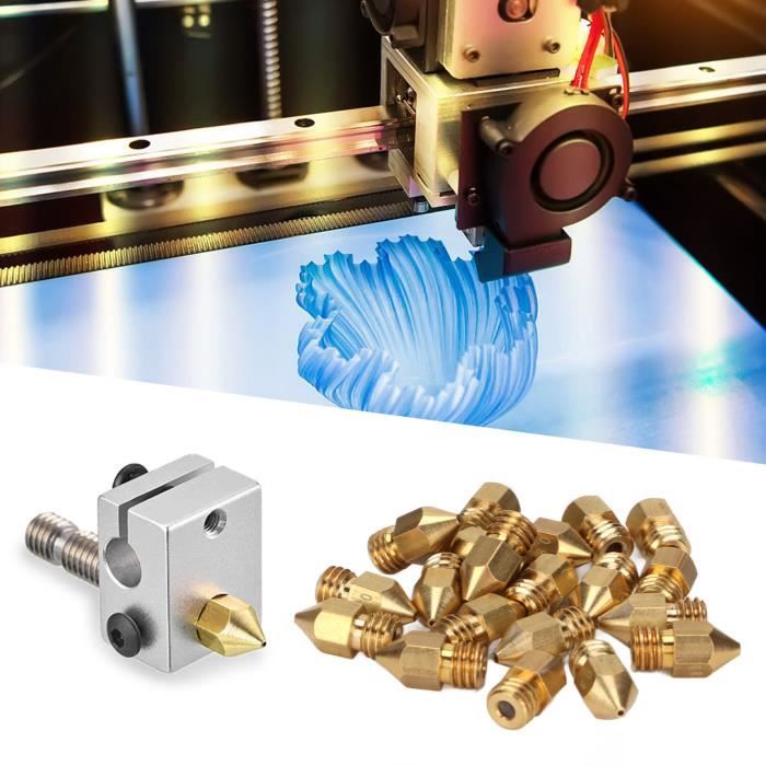 Pièces imprimante,Imprimante 3D MK8 V5 V6, 2 pièces, buse M6 en acier
