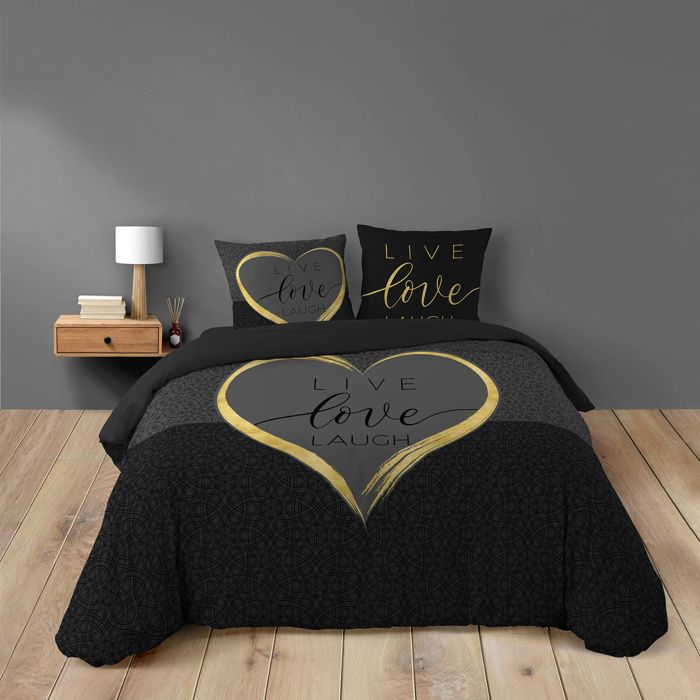 Parure De Lit Vision Harold Bleu - Housse Couette 240x220cm + 2 Taies 65x65cm