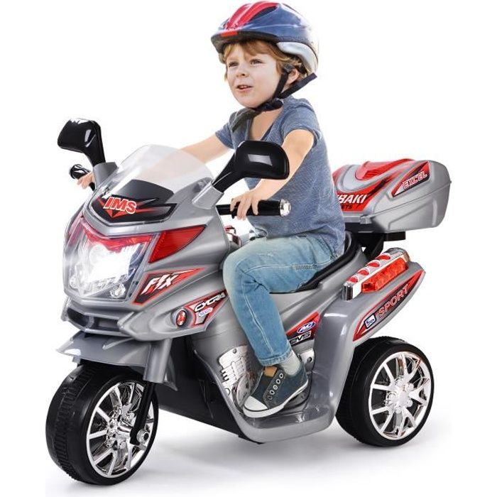 Moto Électrique Enfant 3 Roues - DREAMADE - Avec Phare, Musique et Boîte de  Rangement - Gris - Cdiscount Jeux - Jouets
