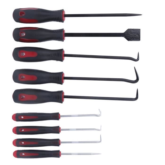 BDHI Lot de 4 médiators de précision de 16 cm et crochet pour joint d'huile, joint torique, crochet, extracteur de tournevis (D17-4