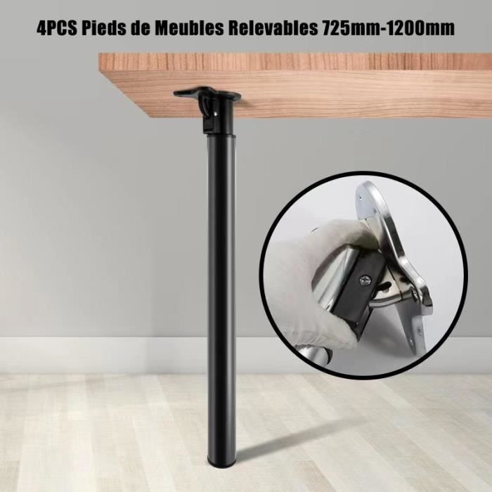 3x Pieds de meuble pliants Pieds de table en métal pour projets de
