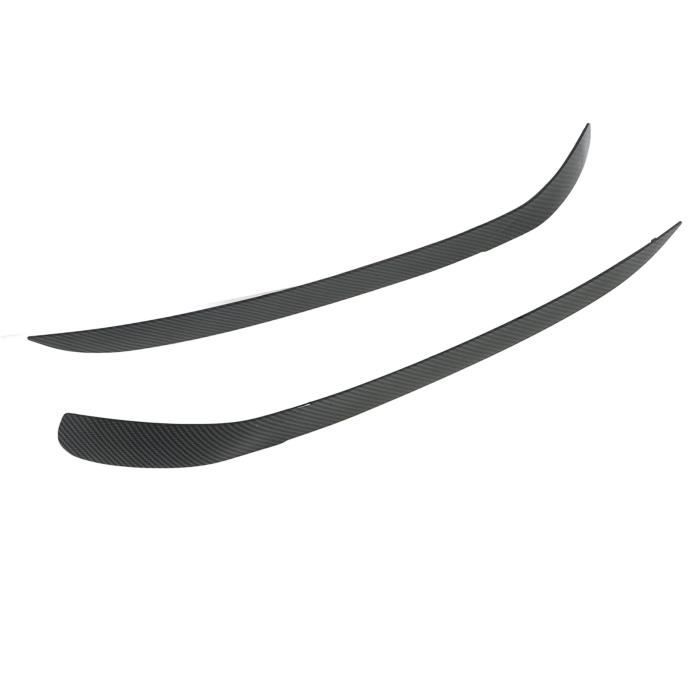 Garnitures Sourcils/Paupières Phares Pour Tesla Model 3 & Model Y (2017-2023) - ABS Noir Brillant, Style Carbone - 3