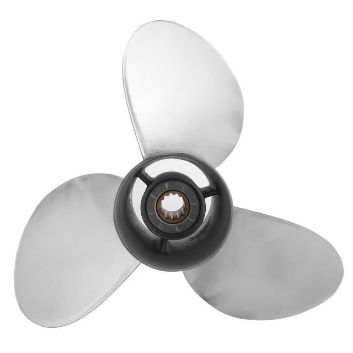 Qqmora Hélice Pour Hélice Hors-bord 13x19 Poussée Élevée 3 Pales 15