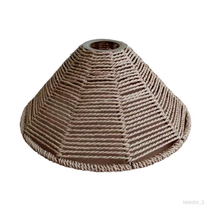 LAMPE A POSER PIED BOIS ABAT JOUR CORDE BLANC H.78CM DESTOCKAGE
