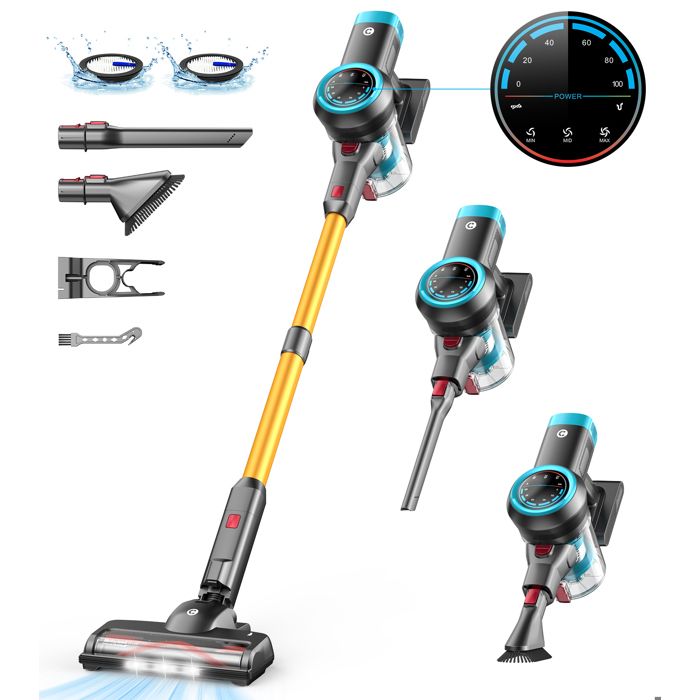 Aspirateur Balai Sans Fil Laresar V7, 500W, 50KPA, Autonomie 60min, Neuf