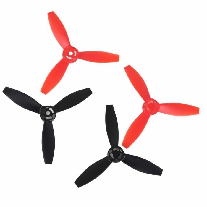 4 Hélices De Remplacement Pour Drone Bebop 2 – Plastique, Légères, Aérodynamiques, Noir (7,5 Cm