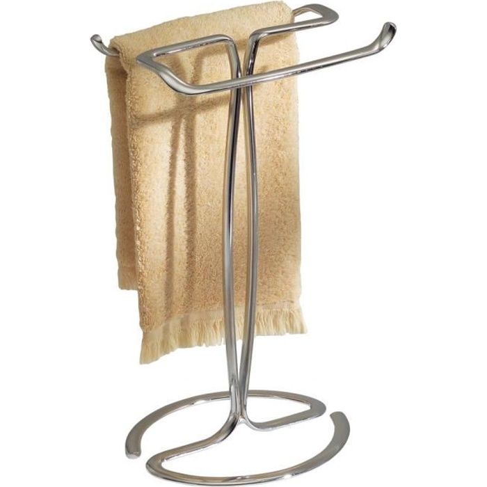 InterDesign Axis porte serviette sur pied, petit seche serviette en