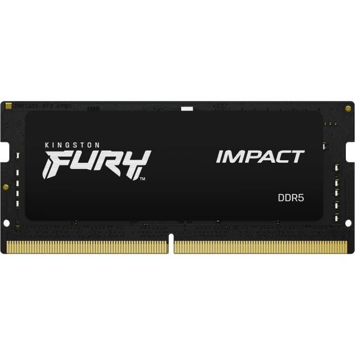 Kit mémoire - Kingston - Kingston FURY Impact - DDR5 - kit - 32 Go: 2 x 16 Go - SO DIMM 262 broches - 5600 MHz / PC5-44800 - mémoir Kit mémoire - Kingston - Kingston FURY Impact - DDR5 - kit - 32 Go: 2 x 16 Go - SO DIMM 262 broches - 5600 MHz / PC5-44800 - mémoir
