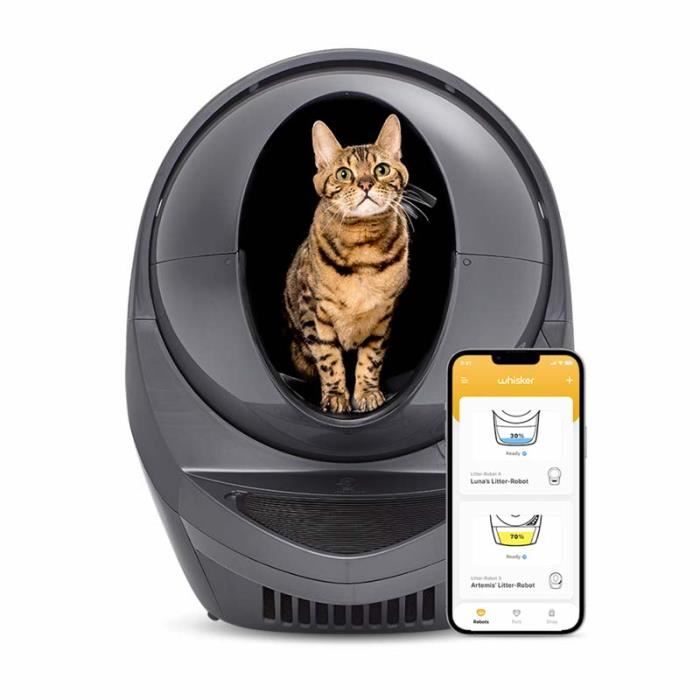Comparer les prix de Bac à litière automatique - Litter-Robot - LR3C-1200-CE - Autonettoyant - Connectivité WiFi - Gris