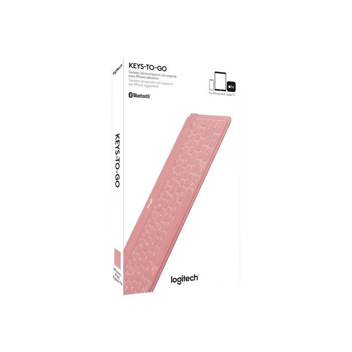 Clavier sans fil - Logitech - Keys-To-Go - QWERTY - Pan Nordic - rose blush