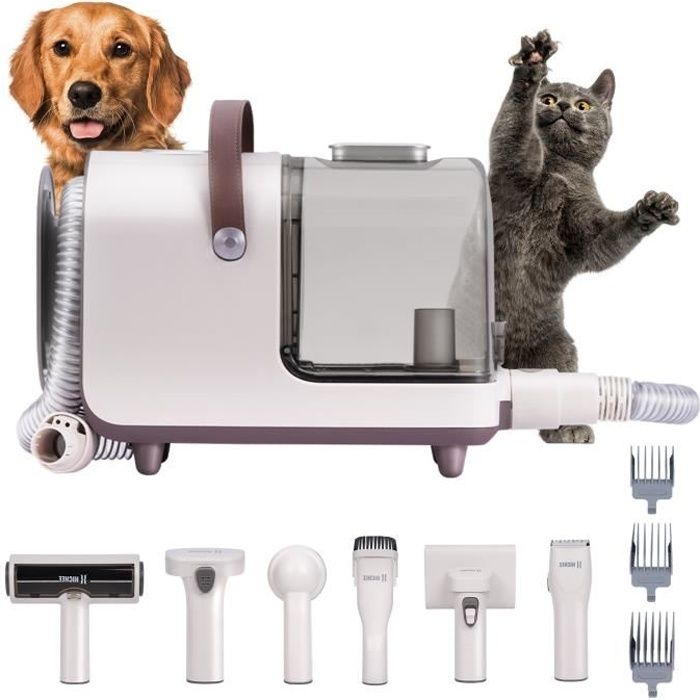 Toilettage Kit 6 en 1 pour Chiens Chats Aspirateur Professionnel Avec Aspiration Puissante 13000 PA