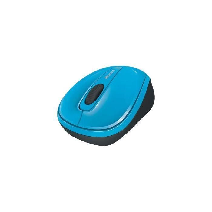 MICROSOFT Mobile Mouse 3500 - Souris optique - 3 boutons - Sans fil - Récepteur USB - Bleu Cyan