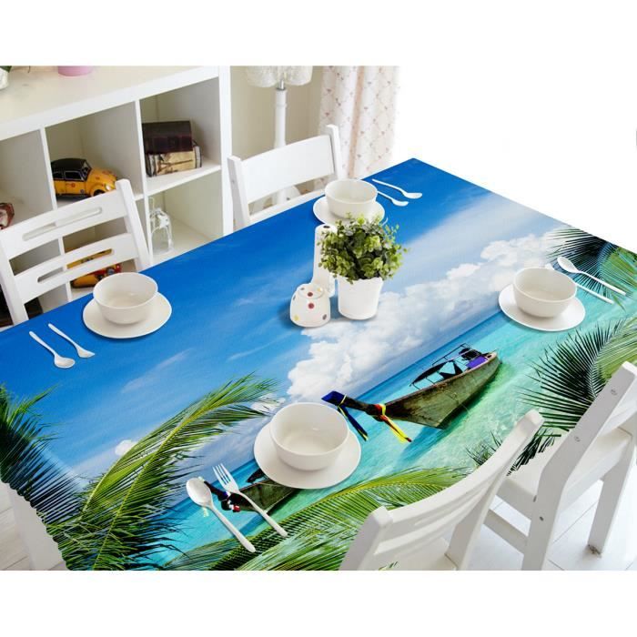 Nappe Hawaïenne Luau + 20 Serviettes - Motif Feuilles Palmier | 220x130 Cm | Pour Fête, Anniversaire, Décoration