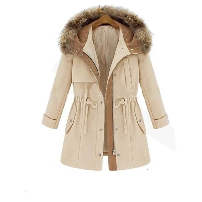 parka beige fourrure femme