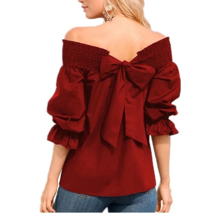 Pull Femme Col à Volants Et Nœud - Taille S - Couleur Beige - Manches Longues - Neuf Sans étiquettes